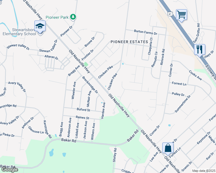 map of restaurants, bars, coffee shops, grocery stores, and more near 312 Chicken Pike in Smyrna