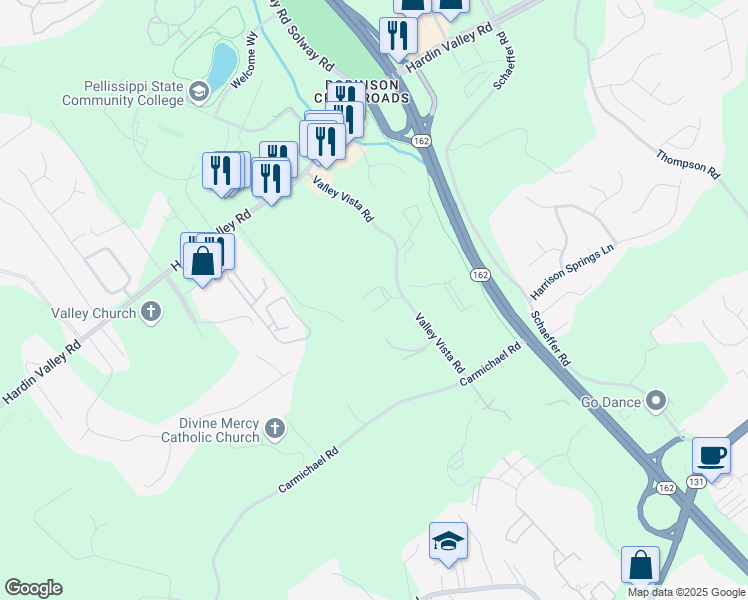 map of restaurants, bars, coffee shops, grocery stores, and more near 2111 Greystone Vista Way in Knoxville