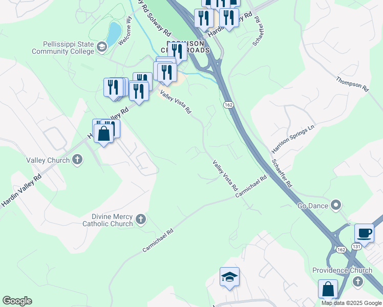 map of restaurants, bars, coffee shops, grocery stores, and more near 2111 Greystone Vista Way in Knoxville