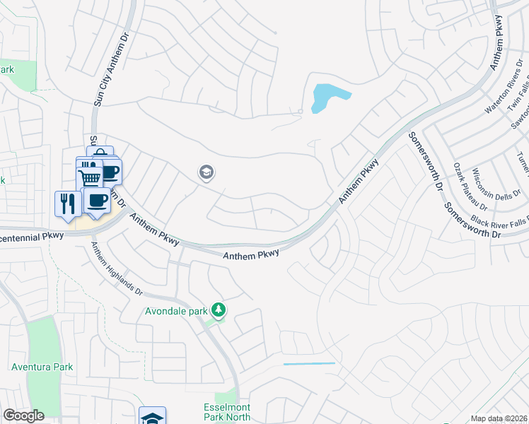 map of restaurants, bars, coffee shops, grocery stores, and more near 2327 Sand Lily Street in Henderson