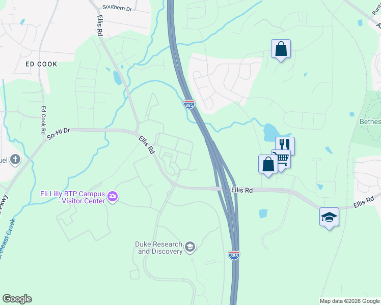 map of restaurants, bars, coffee shops, grocery stores, and more near 638 Stone Lion Drive in Durham