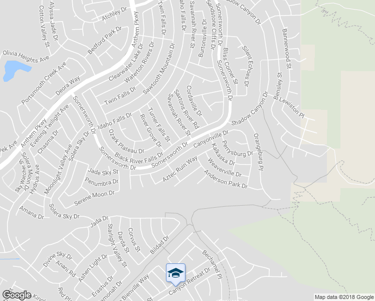 map of restaurants, bars, coffee shops, grocery stores, and more near 2313 Canyon Ville Drive in Henderson