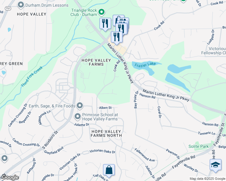 map of restaurants, bars, coffee shops, grocery stores, and more near 1123 Brown Street in Durham