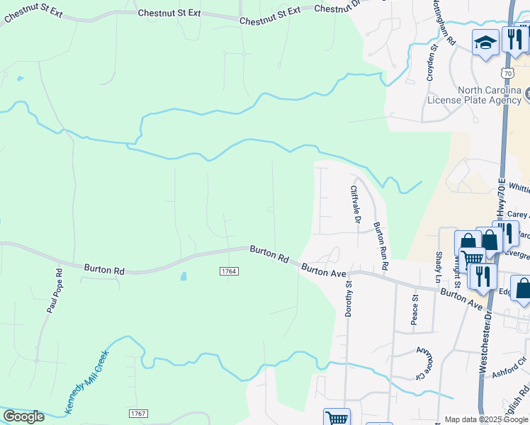 map of restaurants, bars, coffee shops, grocery stores, and more near 257 Mae Kennedy Road in Thomasville