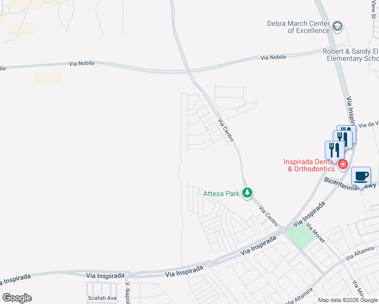 map of restaurants, bars, coffee shops, grocery stores, and more near 3583 Dimora Street in Henderson