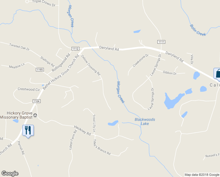 map of restaurants, bars, coffee shops, grocery stores, and more near 819 Oxbow Crossing Road in Chapel Hill