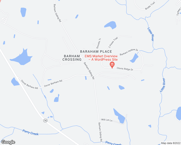 map of restaurants, bars, coffee shops, grocery stores, and more near Barham Siding Road in Wake County