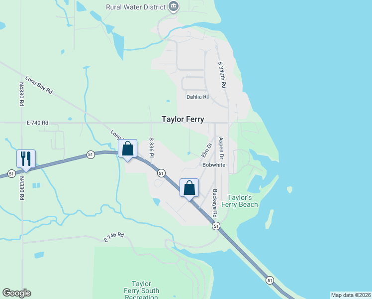 map of restaurants, bars, coffee shops, grocery stores, and more near 33738 East 740 Road in Wagoner