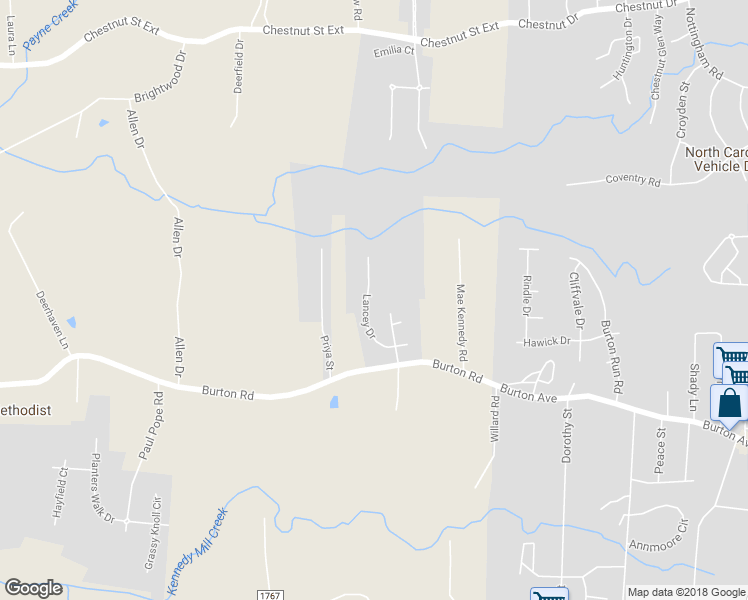 map of restaurants, bars, coffee shops, grocery stores, and more near 2114 Lancey Drive in Thomasville