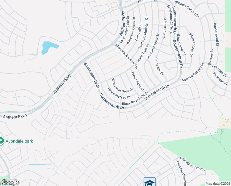 map of restaurants, bars, coffee shops, grocery stores, and more near 2378 Ozark Plateau Drive in Henderson