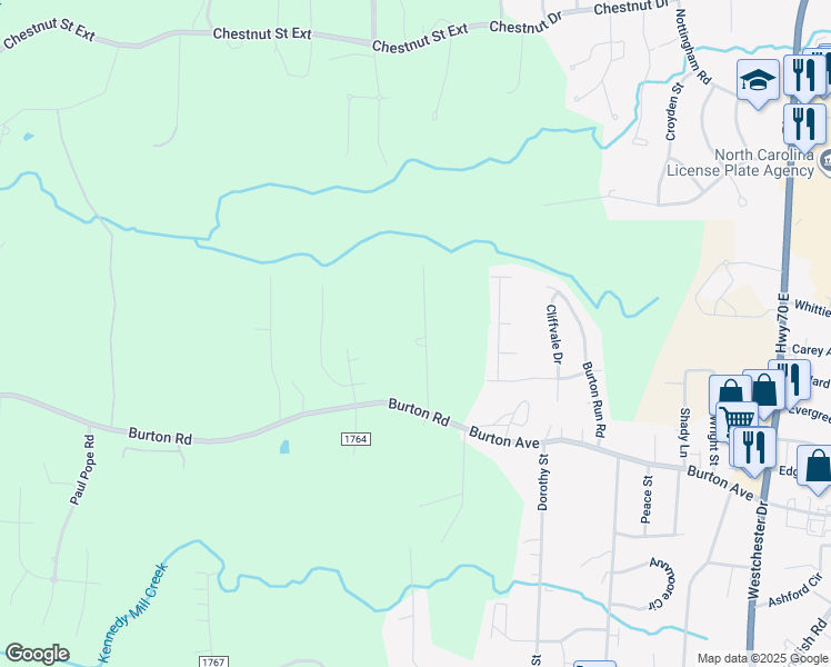map of restaurants, bars, coffee shops, grocery stores, and more near 257 Mae Kennedy Road in Thomasville
