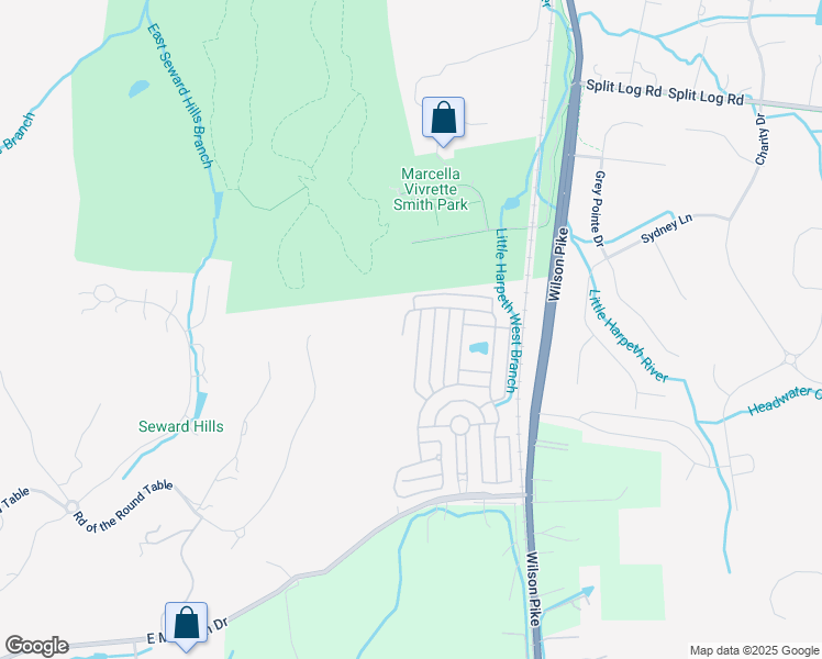 map of restaurants, bars, coffee shops, grocery stores, and more near 387 Pennystone Circle in Franklin