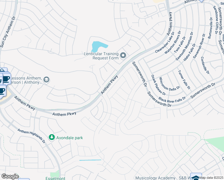 map of restaurants, bars, coffee shops, grocery stores, and more near 2563 Evening Twilight Avenue in Henderson