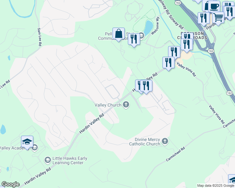 map of restaurants, bars, coffee shops, grocery stores, and more near 2372 Conners Creek Creek in Knoxville