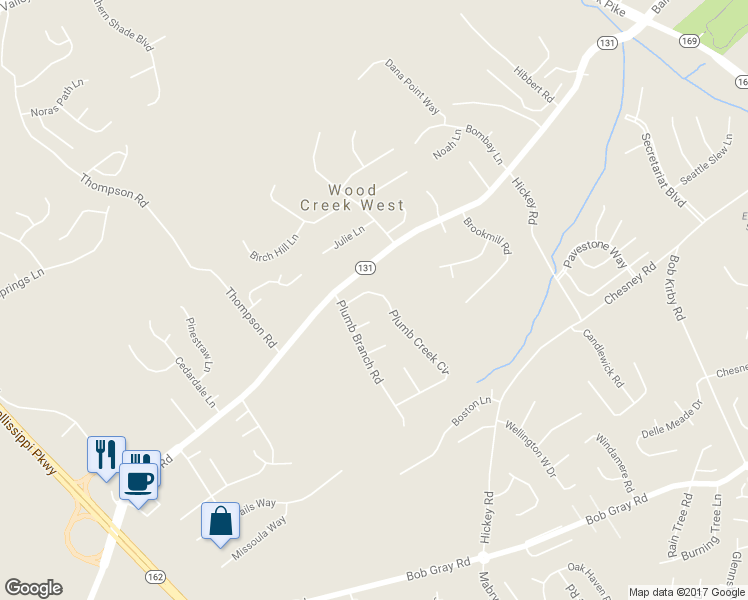 map of restaurants, bars, coffee shops, grocery stores, and more near 1929 Plumb Creek Circle in Knoxville
