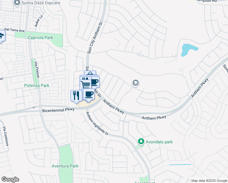 map of restaurants, bars, coffee shops, grocery stores, and more near 2344 Great Elk Dr in Henderson