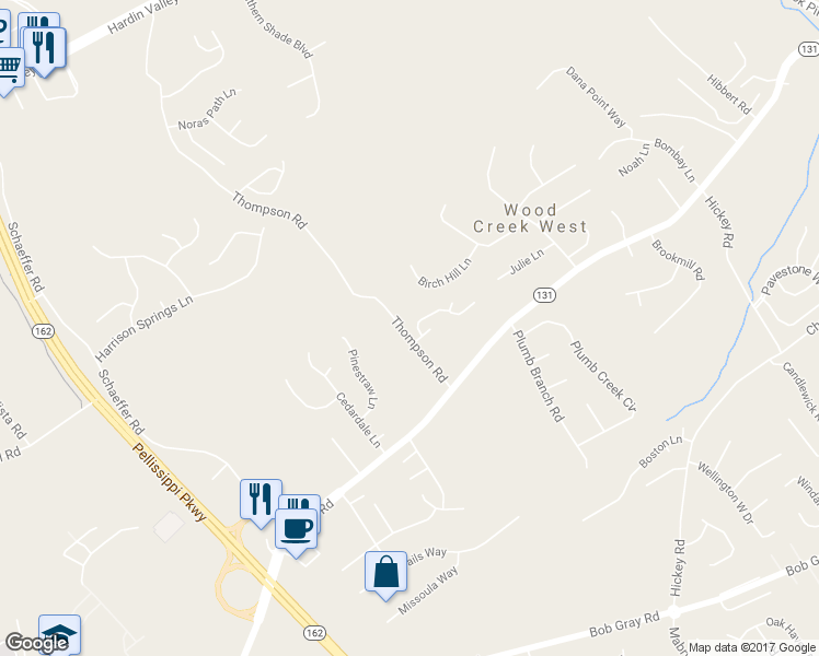map of restaurants, bars, coffee shops, grocery stores, and more near 1905 Knoll Tree Drive in Knoxville