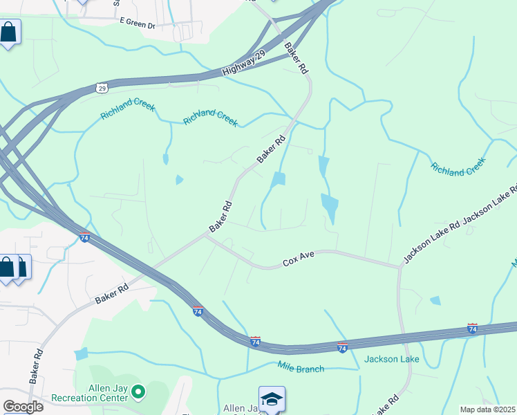 map of restaurants, bars, coffee shops, grocery stores, and more near 1708 Deborah Avenue in High Point