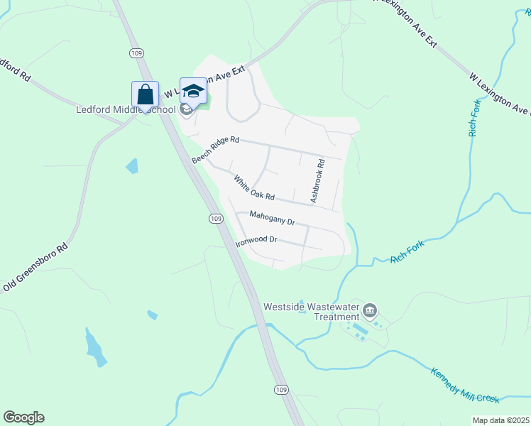 map of restaurants, bars, coffee shops, grocery stores, and more near 203 Mahogany Drive in Thomasville