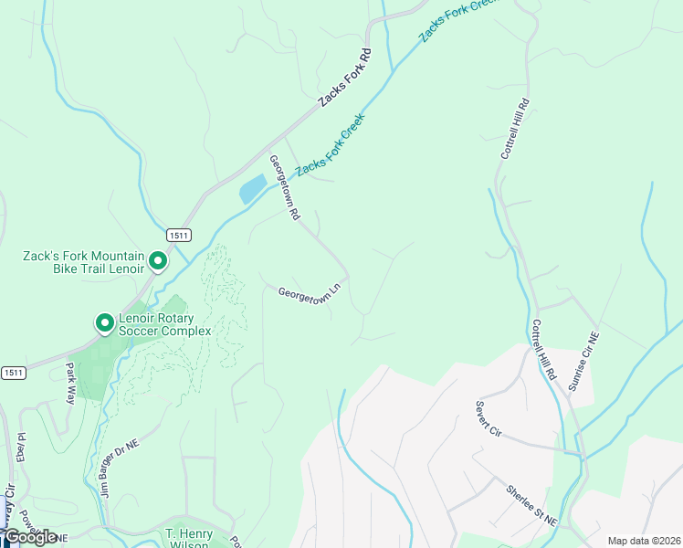 map of restaurants, bars, coffee shops, grocery stores, and more near 220 Georgetown Lane in Lenoir