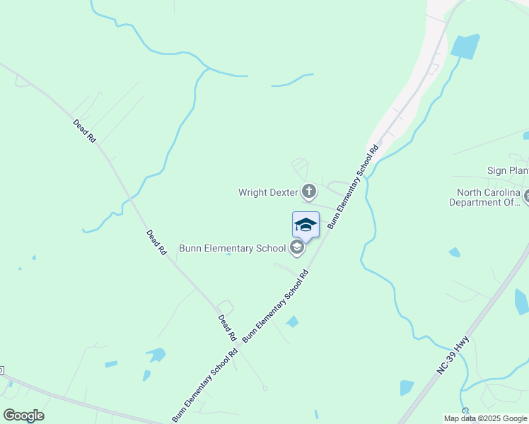 map of restaurants, bars, coffee shops, grocery stores, and more near Dead Road in Bunn