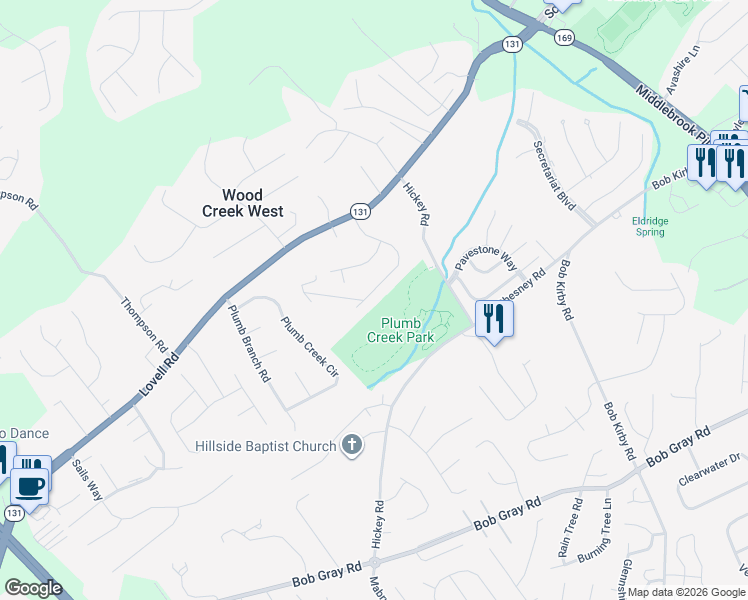 map of restaurants, bars, coffee shops, grocery stores, and more near 1808 Brookmill Road in Knoxville