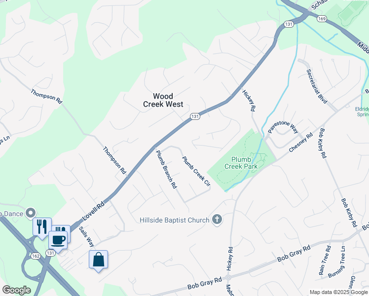 map of restaurants, bars, coffee shops, grocery stores, and more near 1929 Plumb Creek Circle in Knoxville