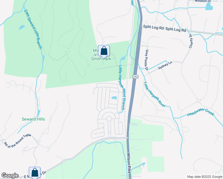 map of restaurants, bars, coffee shops, grocery stores, and more near 321 Pennystone Circle in Franklin
