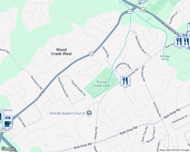 map of restaurants, bars, coffee shops, grocery stores, and more near 1808 Brookmill Road in Knoxville