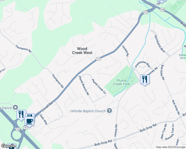 map of restaurants, bars, coffee shops, grocery stores, and more near 1929 Plumb Creek Circle in Knoxville