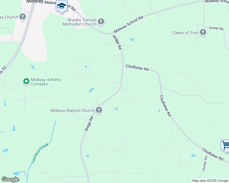 map of restaurants, bars, coffee shops, grocery stores, and more near 6845 Ridge Road in Lexington