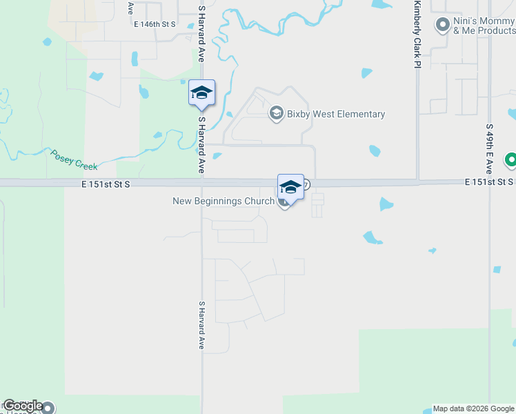 map of restaurants, bars, coffee shops, grocery stores, and more near 4104 East 151st Street South in Bixby