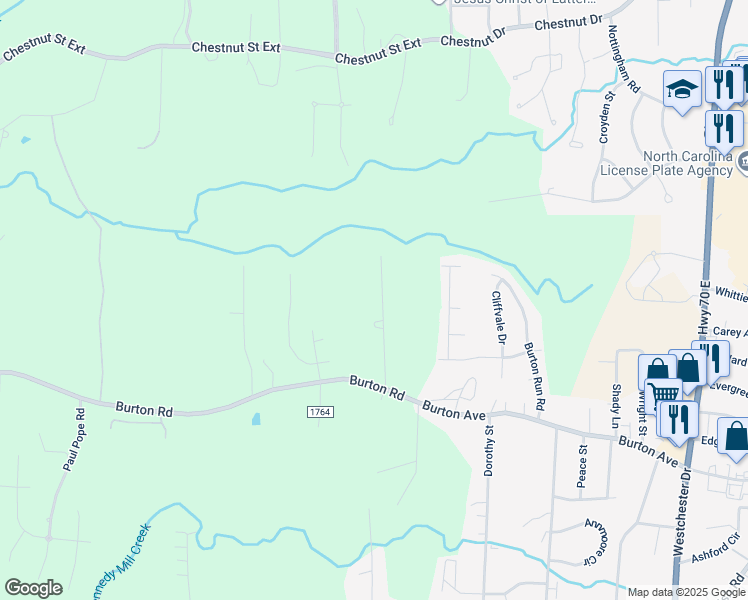 map of restaurants, bars, coffee shops, grocery stores, and more near 297 Mae Kennedy Road in Thomasville