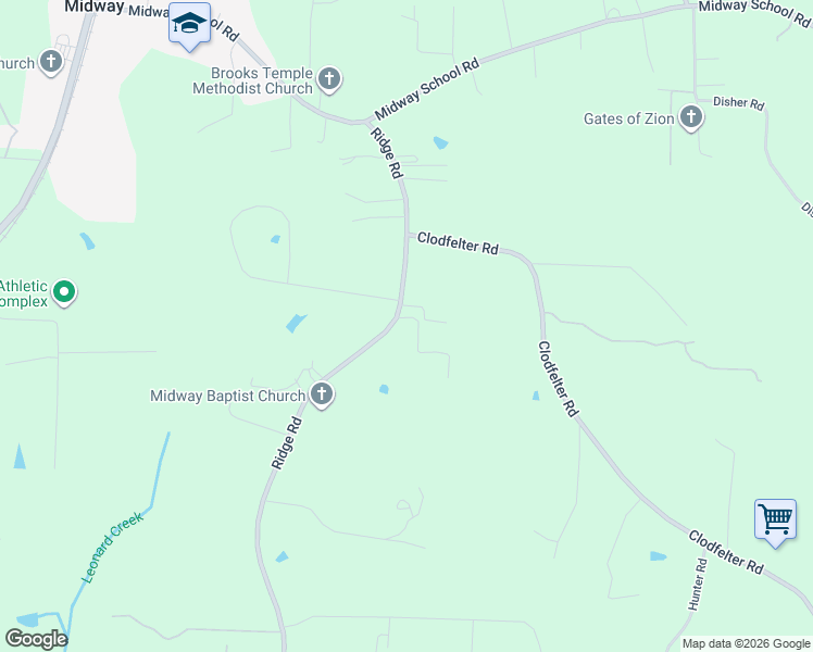map of restaurants, bars, coffee shops, grocery stores, and more near 6845 Ridge Road in Lexington