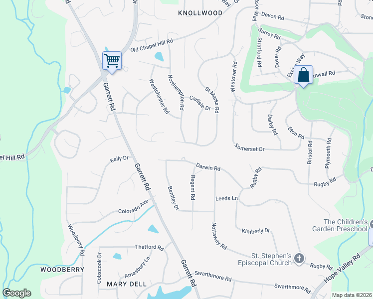 map of restaurants, bars, coffee shops, grocery stores, and more near 4051 Saint Marks Road in Durham