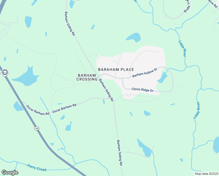map of restaurants, bars, coffee shops, grocery stores, and more near 5804 Barham Siding Road in Wake Forest