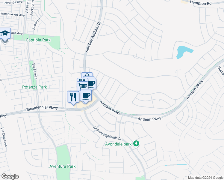 map of restaurants, bars, coffee shops, grocery stores, and more near 2332 Great Elk Drive in Henderson