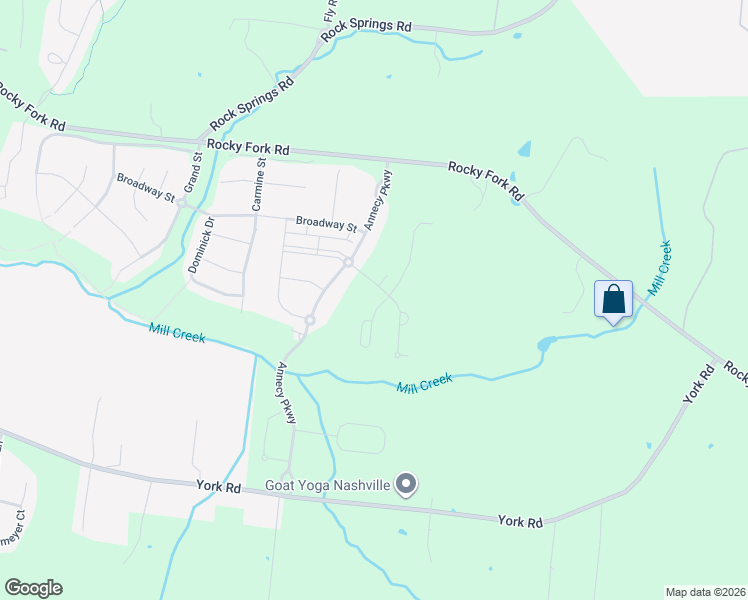 map of restaurants, bars, coffee shops, grocery stores, and more near 2429 Rocky Fork Road in Nolensville
