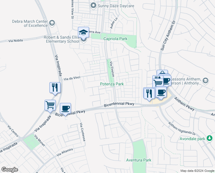 map of restaurants, bars, coffee shops, grocery stores, and more near 3114 Paladi Avenue in Henderson