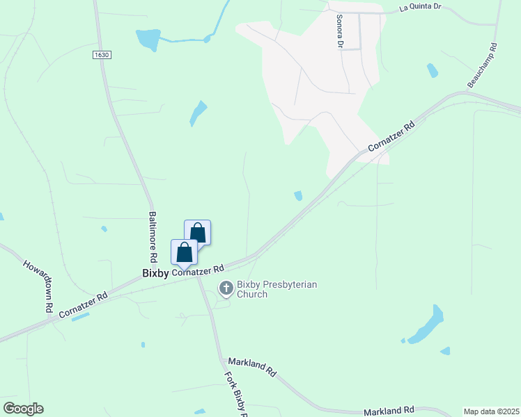 map of restaurants, bars, coffee shops, grocery stores, and more near 164 Barney Road in Advance