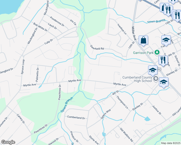 map of restaurants, bars, coffee shops, grocery stores, and more near 92 Jacobs Crossing Drive in Crossville