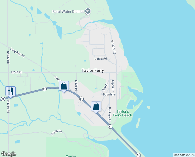 map of restaurants, bars, coffee shops, grocery stores, and more near 33738 East 740 Road in Wagoner