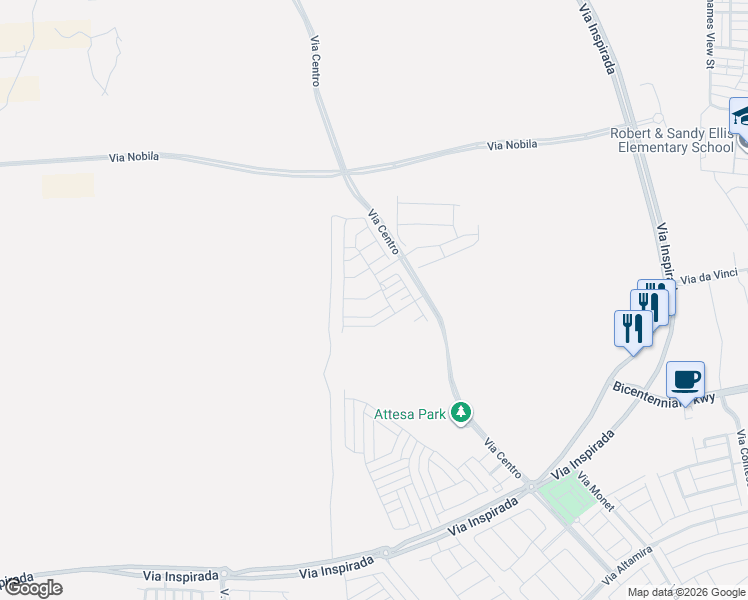 map of restaurants, bars, coffee shops, grocery stores, and more near Covered Wagon Road in Henderson