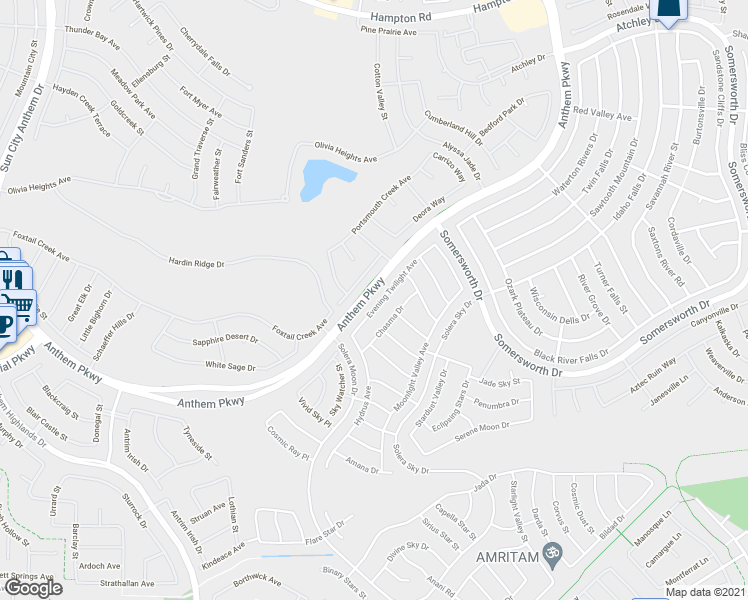 map of restaurants, bars, coffee shops, grocery stores, and more near 2538 Evening Twilight Avenue in Henderson