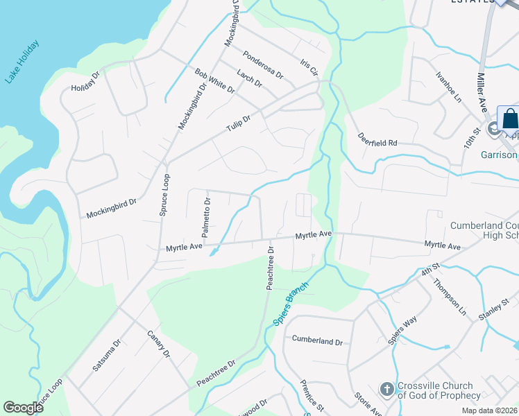 map of restaurants, bars, coffee shops, grocery stores, and more near 111 Rhododendron Circle in Crossville