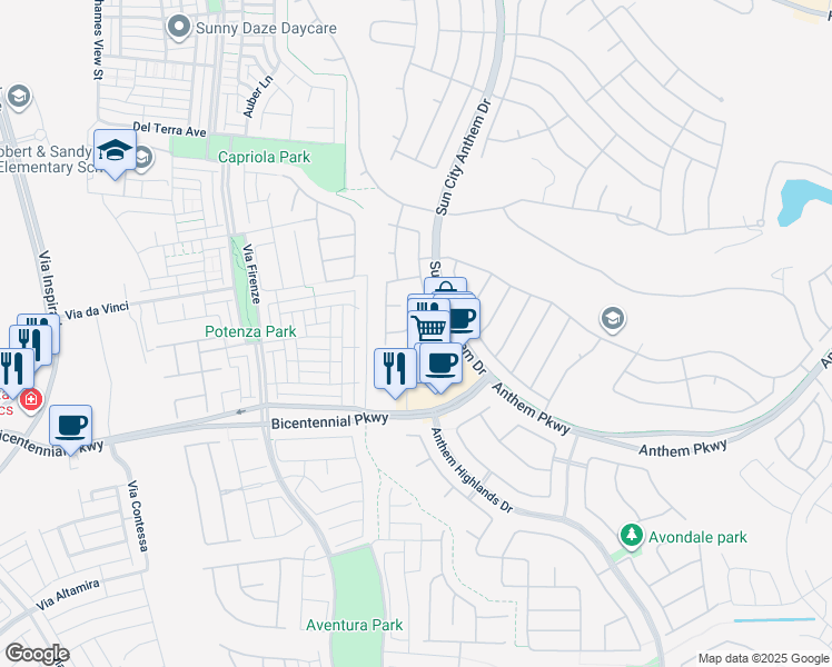 map of restaurants, bars, coffee shops, grocery stores, and more near 2279 Keego Harbor Street in Henderson