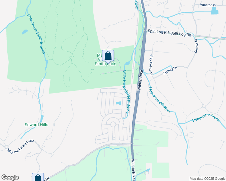 map of restaurants, bars, coffee shops, grocery stores, and more near 328 Pennystone Circle in Franklin