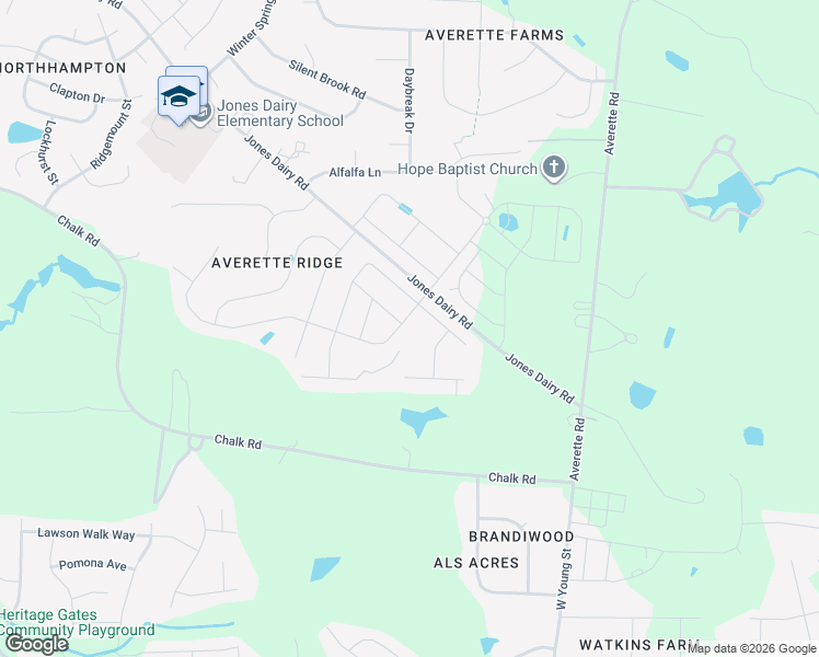 map of restaurants, bars, coffee shops, grocery stores, and more near 1612 Jones Dairy Road in Rolesville