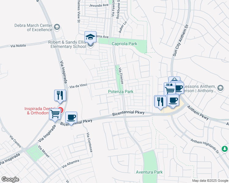 map of restaurants, bars, coffee shops, grocery stores, and more near 2348 Borgaro Street in Henderson