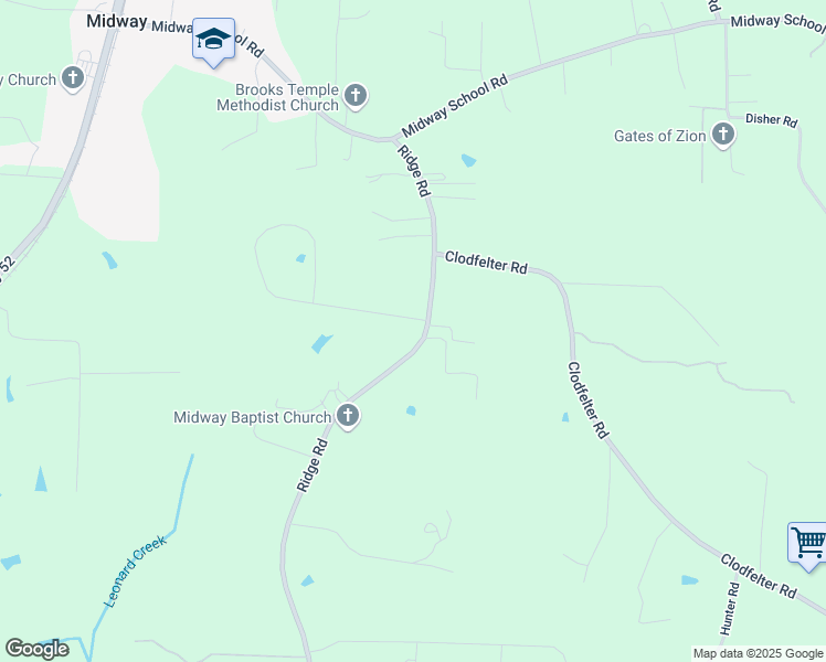 map of restaurants, bars, coffee shops, grocery stores, and more near 123 Ridgeway Lane in Lexington